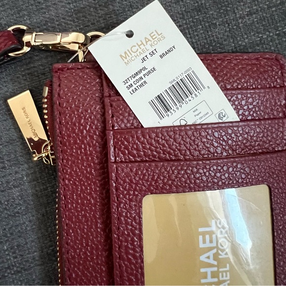NWT MICHAEL KORS JET SET TRAVEL SMALL TOP ZIP COIN PURSE ID & CREDIT CARDHOLDER - Picture 5 of 7